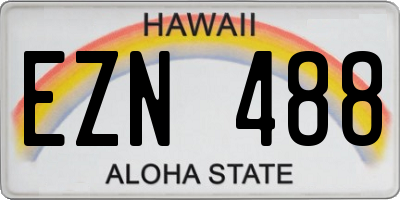 HI license plate EZN488