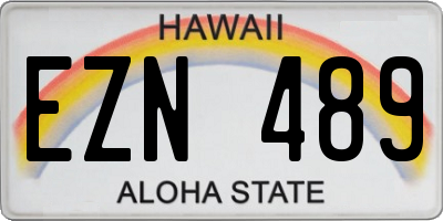 HI license plate EZN489