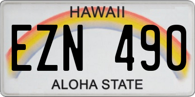 HI license plate EZN490