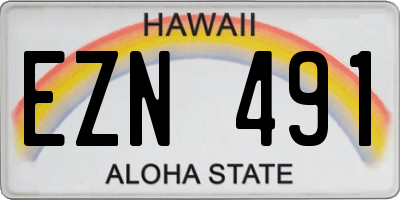 HI license plate EZN491