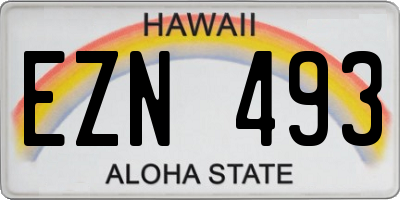 HI license plate EZN493