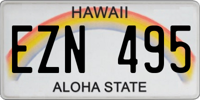 HI license plate EZN495