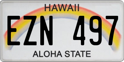 HI license plate EZN497