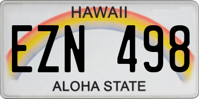 HI license plate EZN498