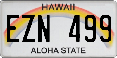 HI license plate EZN499