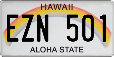 HI license plate EZN501