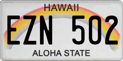 HI license plate EZN502