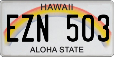 HI license plate EZN503