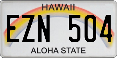HI license plate EZN504