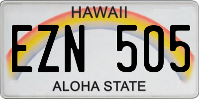 HI license plate EZN505
