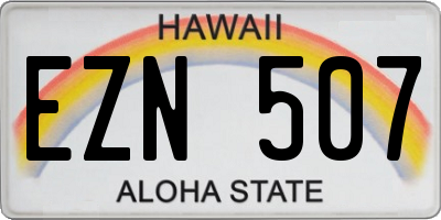 HI license plate EZN507