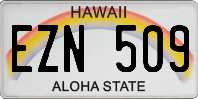 HI license plate EZN509