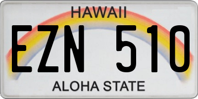 HI license plate EZN510