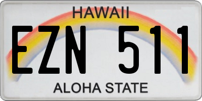 HI license plate EZN511