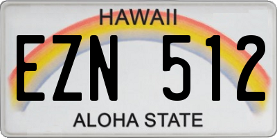 HI license plate EZN512