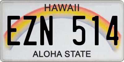 HI license plate EZN514