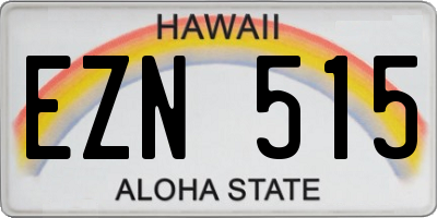 HI license plate EZN515