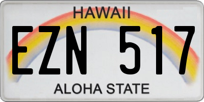 HI license plate EZN517