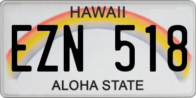 HI license plate EZN518