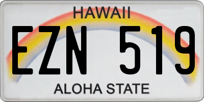 HI license plate EZN519