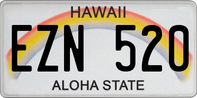 HI license plate EZN520