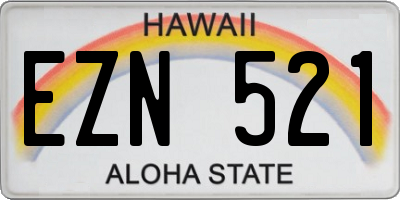 HI license plate EZN521