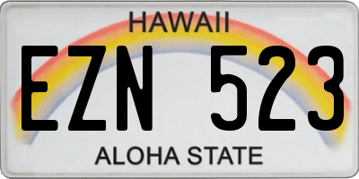 HI license plate EZN523