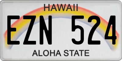 HI license plate EZN524