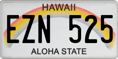 HI license plate EZN525