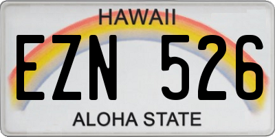 HI license plate EZN526