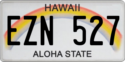 HI license plate EZN527