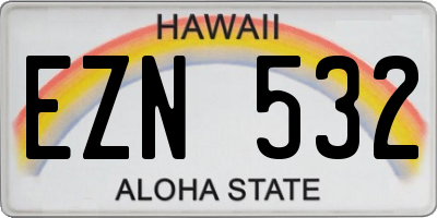 HI license plate EZN532