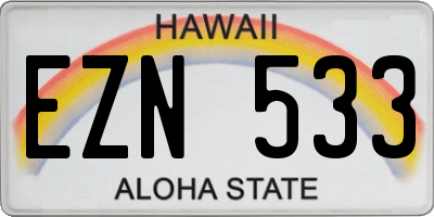 HI license plate EZN533