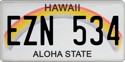 HI license plate EZN534