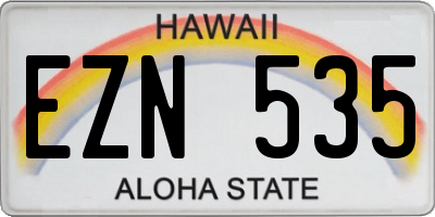 HI license plate EZN535
