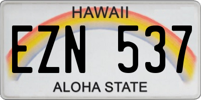 HI license plate EZN537