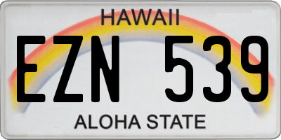 HI license plate EZN539