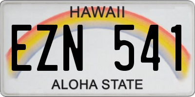 HI license plate EZN541