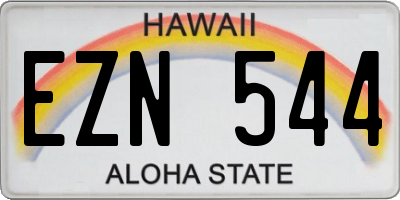 HI license plate EZN544