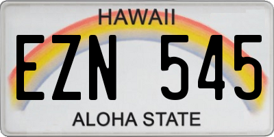 HI license plate EZN545