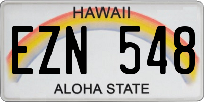 HI license plate EZN548