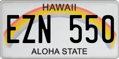 HI license plate EZN550
