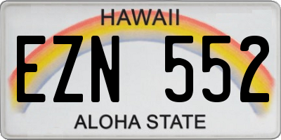 HI license plate EZN552
