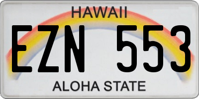 HI license plate EZN553