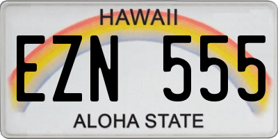 HI license plate EZN555