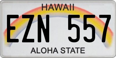 HI license plate EZN557