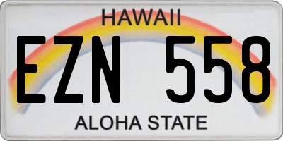 HI license plate EZN558