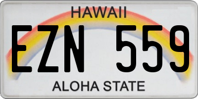 HI license plate EZN559