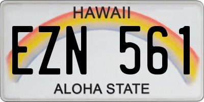 HI license plate EZN561
