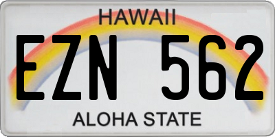 HI license plate EZN562
